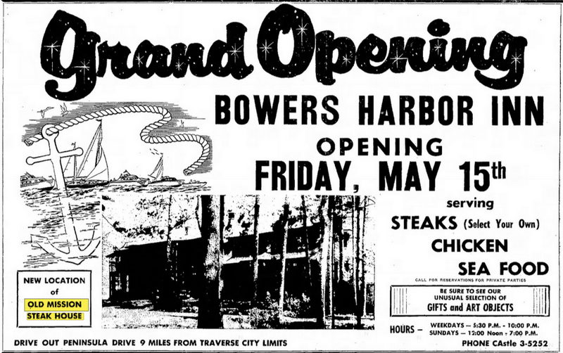Peninsula Room (Bowers Harbor Inn) - May 1959 Grand Opening 1959 (newer photo)